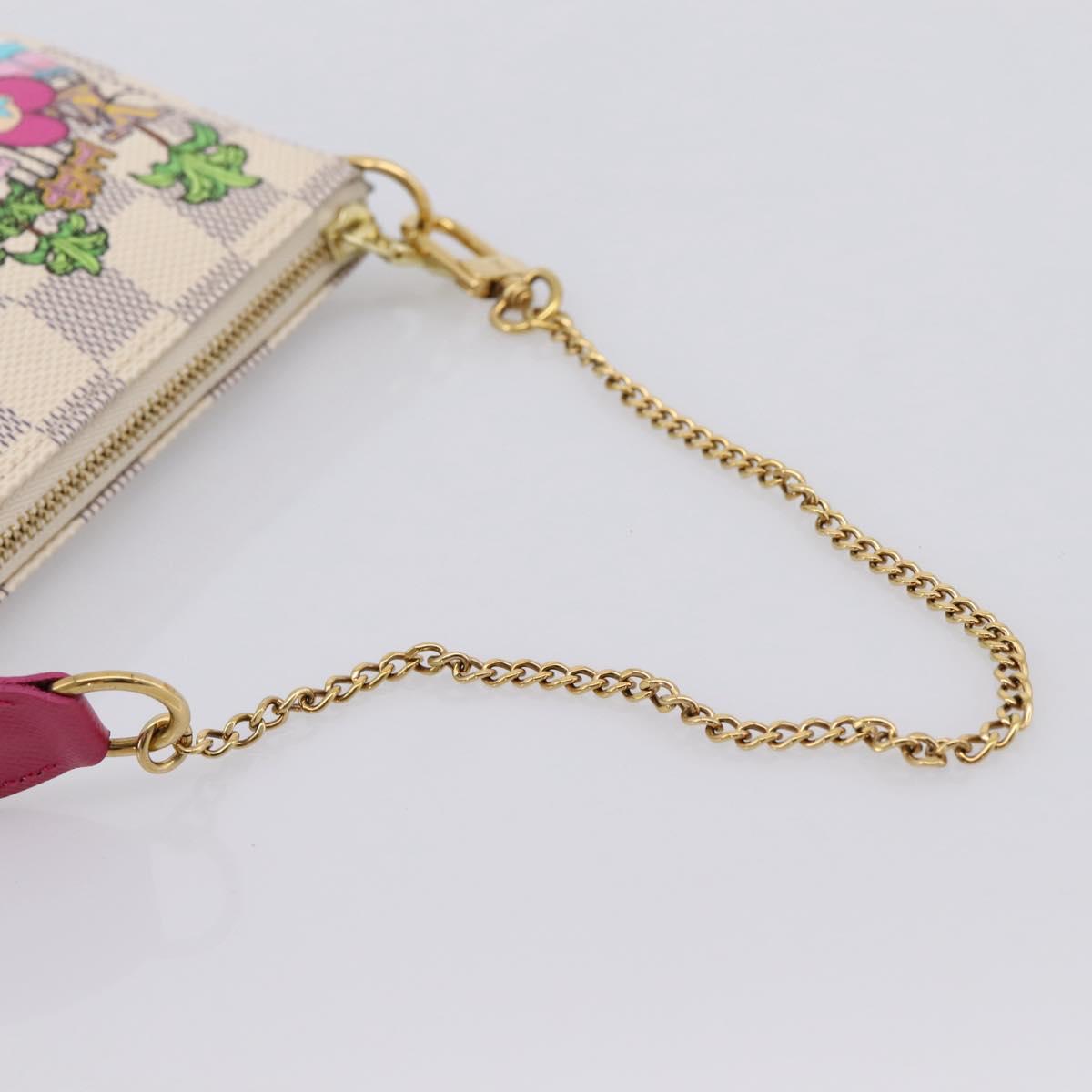 LOUIS VUITTON Damier Azur Vivienne Mini Pochette Pouch N60487 LV Auth 202478M