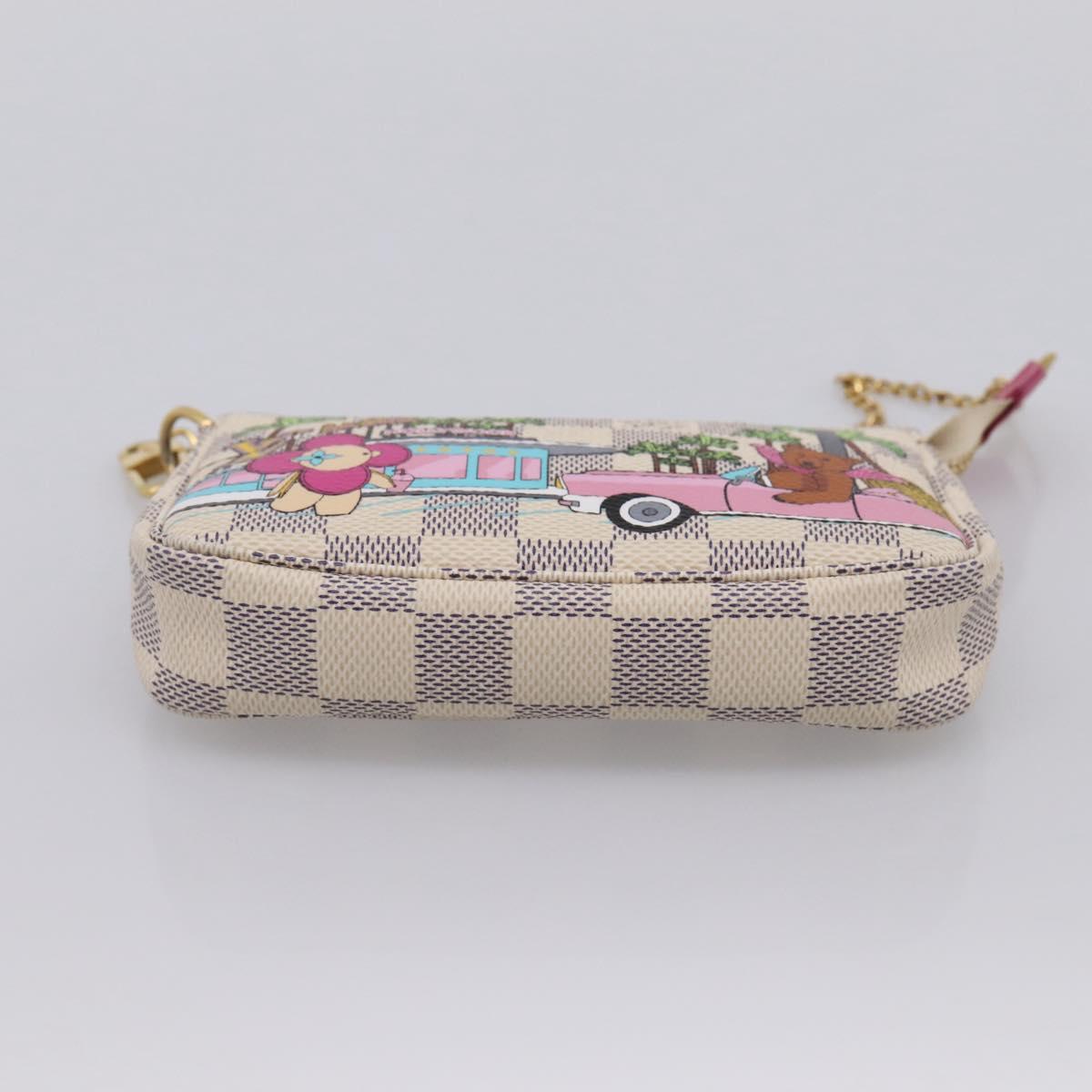 LOUIS VUITTON Damier Azur Vivienne Mini Pochette Pouch N60487 LV Auth 202478M