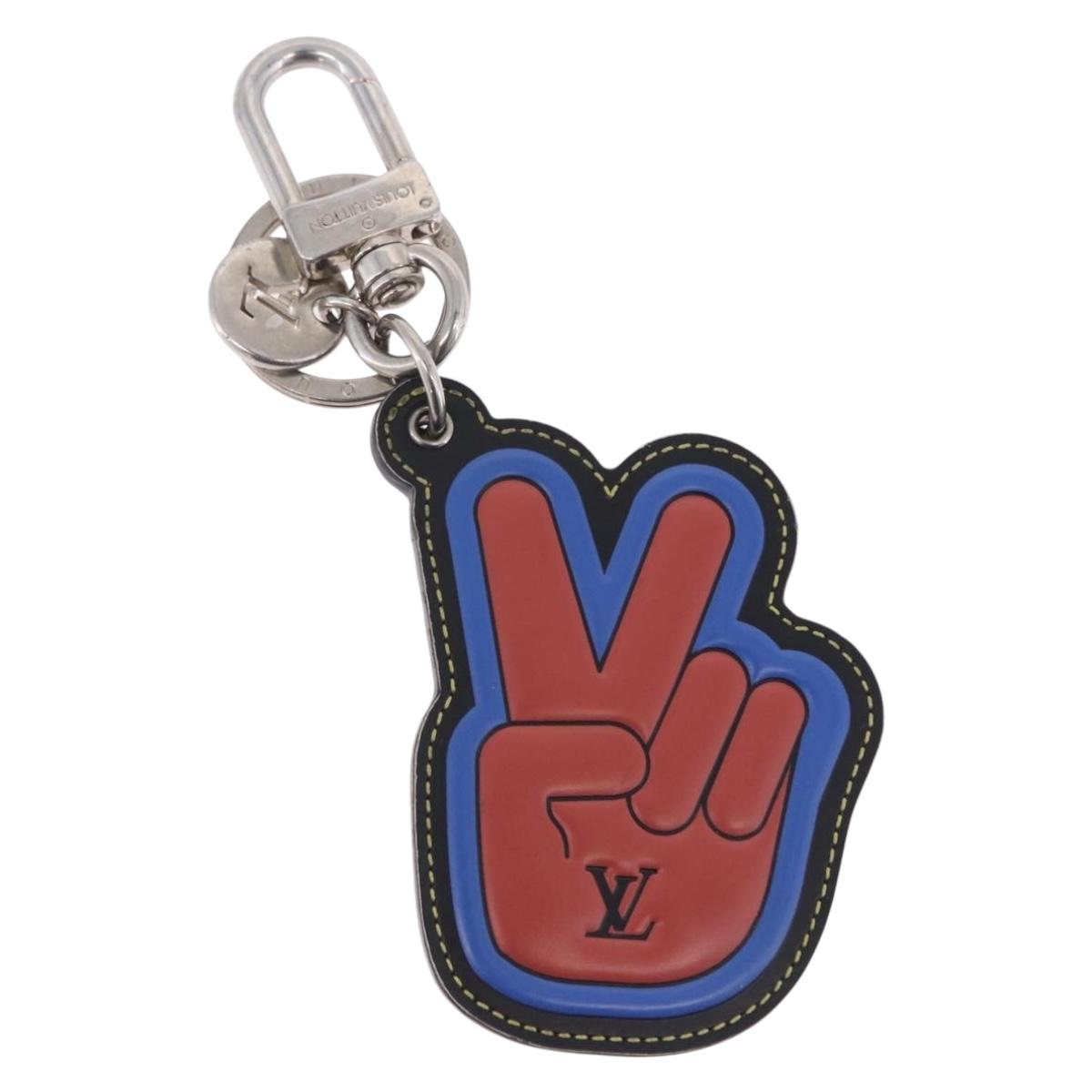 LOUIS VUITTON Porte Cles College LV League Peace Out Red M62753 LV Auth 202479A