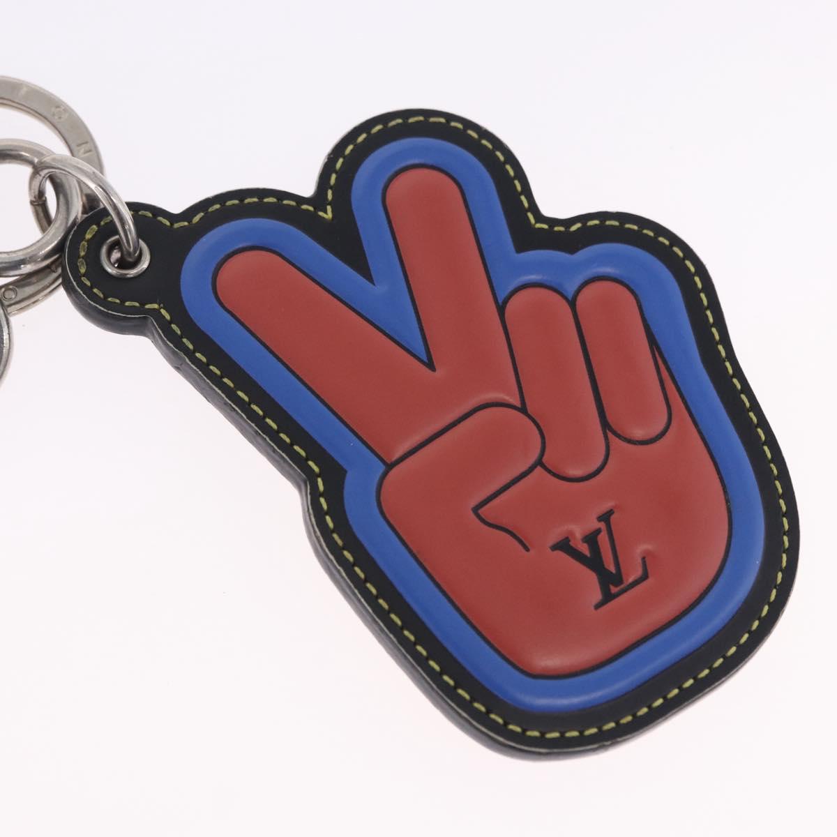 LOUIS VUITTON Porte Cles College LV League Peace Out Red M62753 LV Auth 202479A