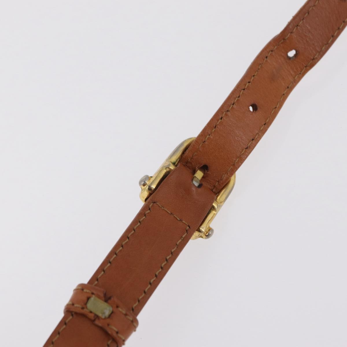 CELINE Macadam Canvas Shoulder Bag PVC Leather Brown Gold Auth 202490