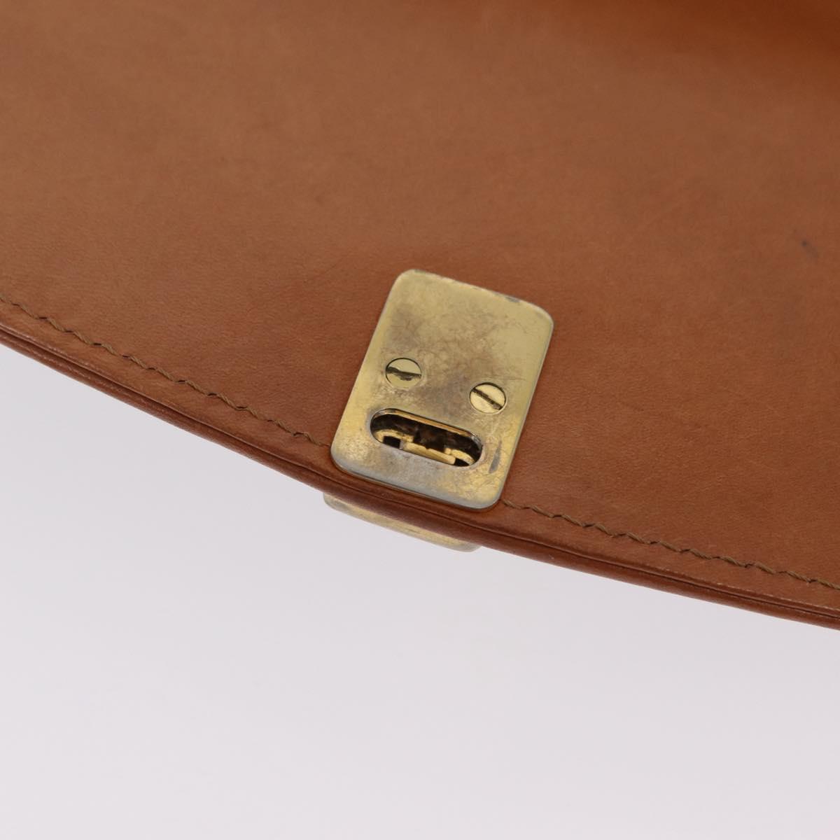 CELINE Macadam Canvas Shoulder Bag PVC Leather Brown Gold Auth 202490