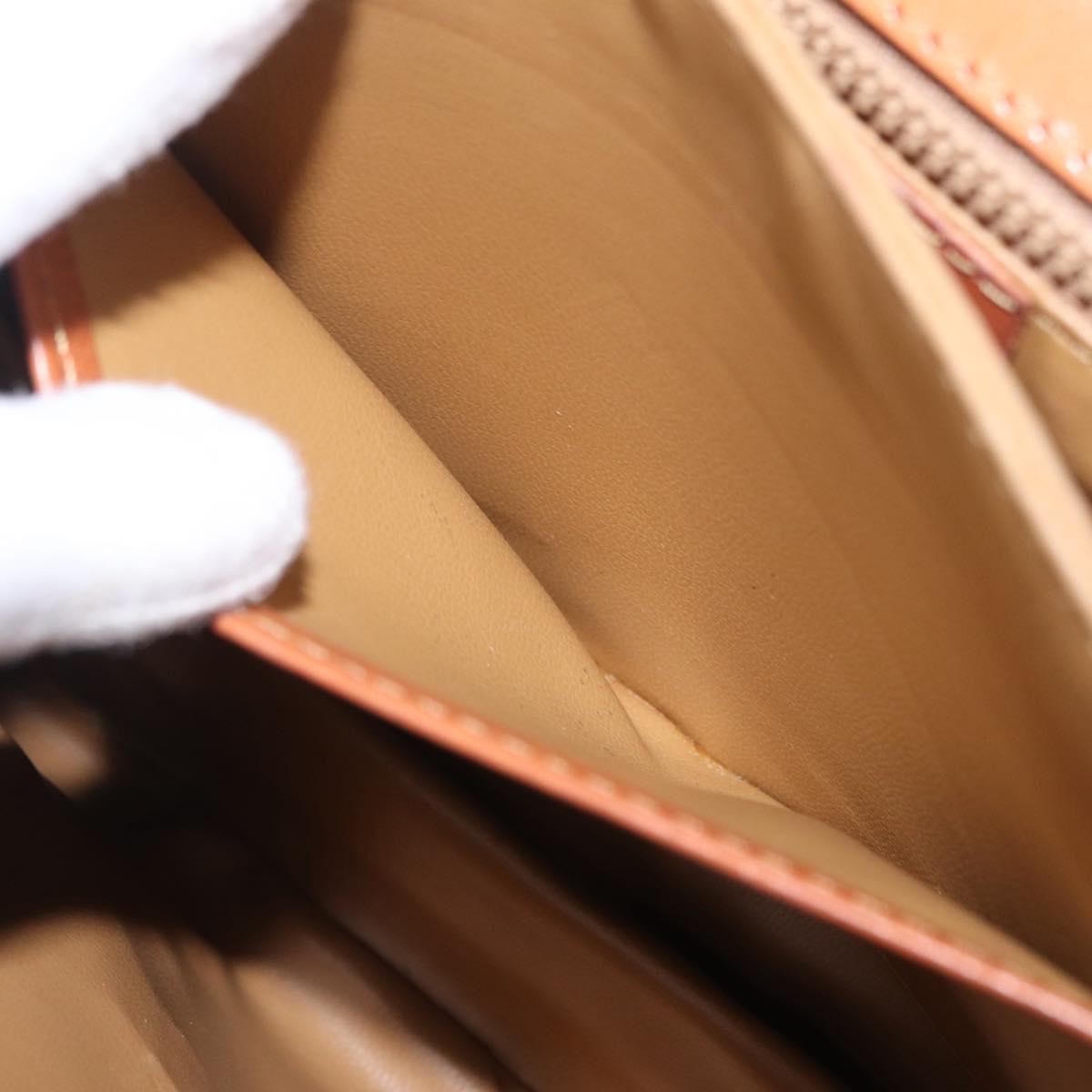 CELINE Macadam Canvas Shoulder Bag PVC Leather Brown Gold Auth 202490