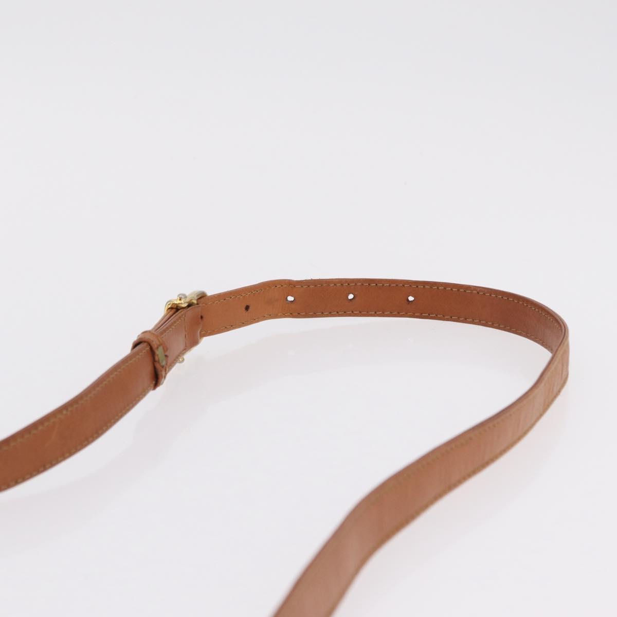 CELINE Macadam Canvas Shoulder Bag PVC Leather Brown Gold Auth 202490