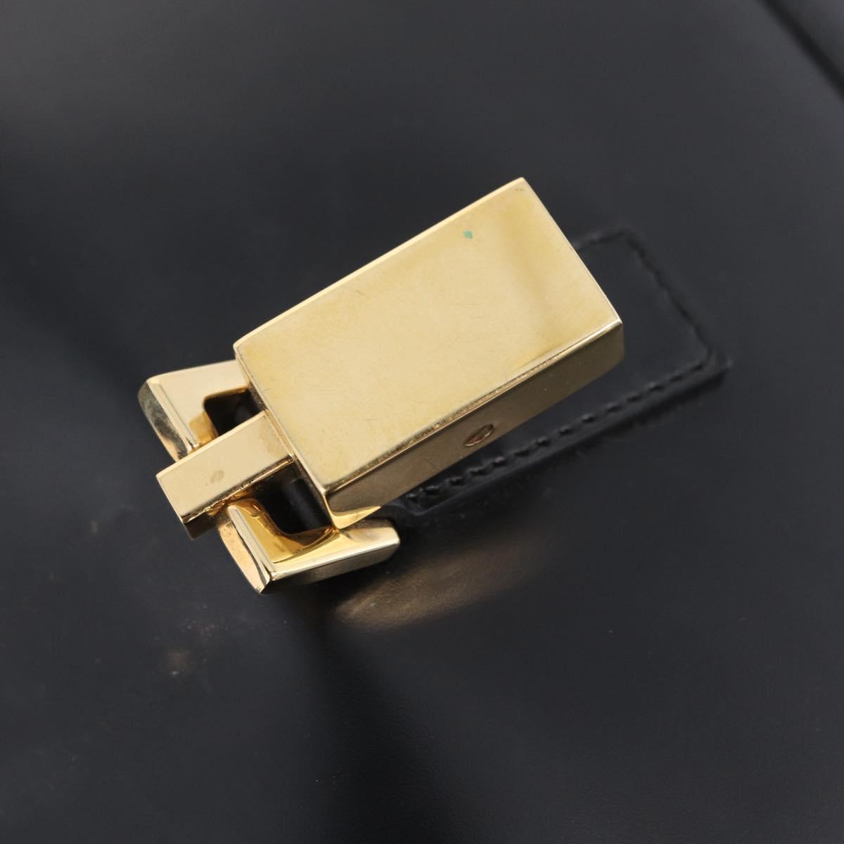 GUCCI Jackie Shoulder Bag Leather Black Gold 001 3306 2684 Auth 202492V