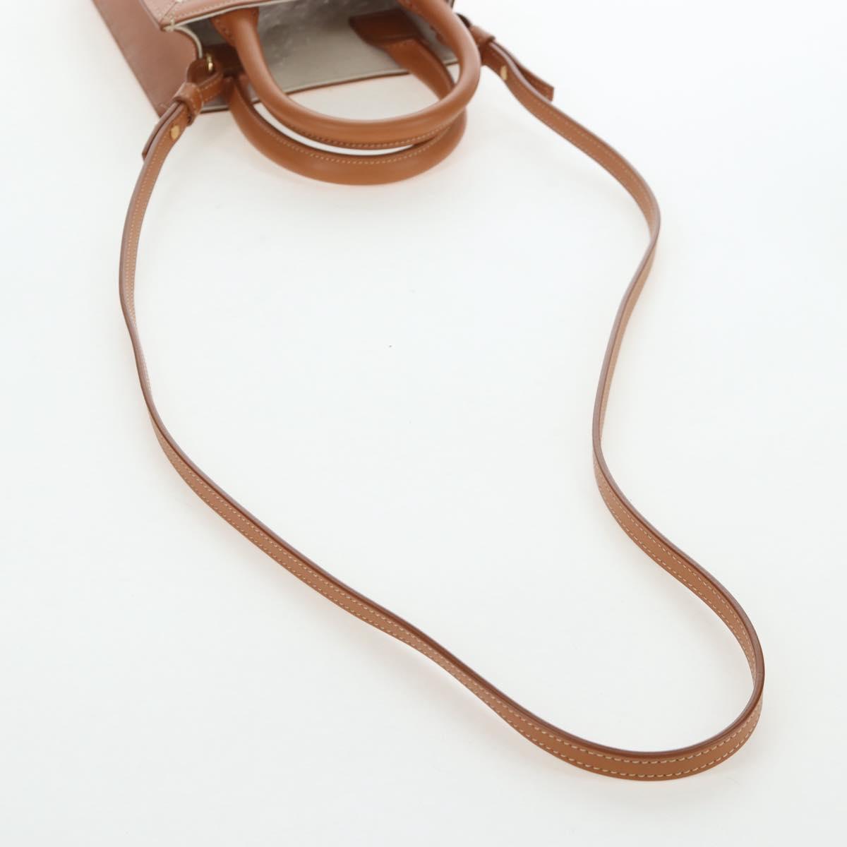 CELINE Vertical Mini Hand Bag Canvas 2way Beige Auth 202496M