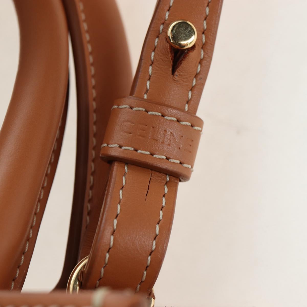 CELINE Vertical Mini Hand Bag Canvas 2way Beige Auth 202496M