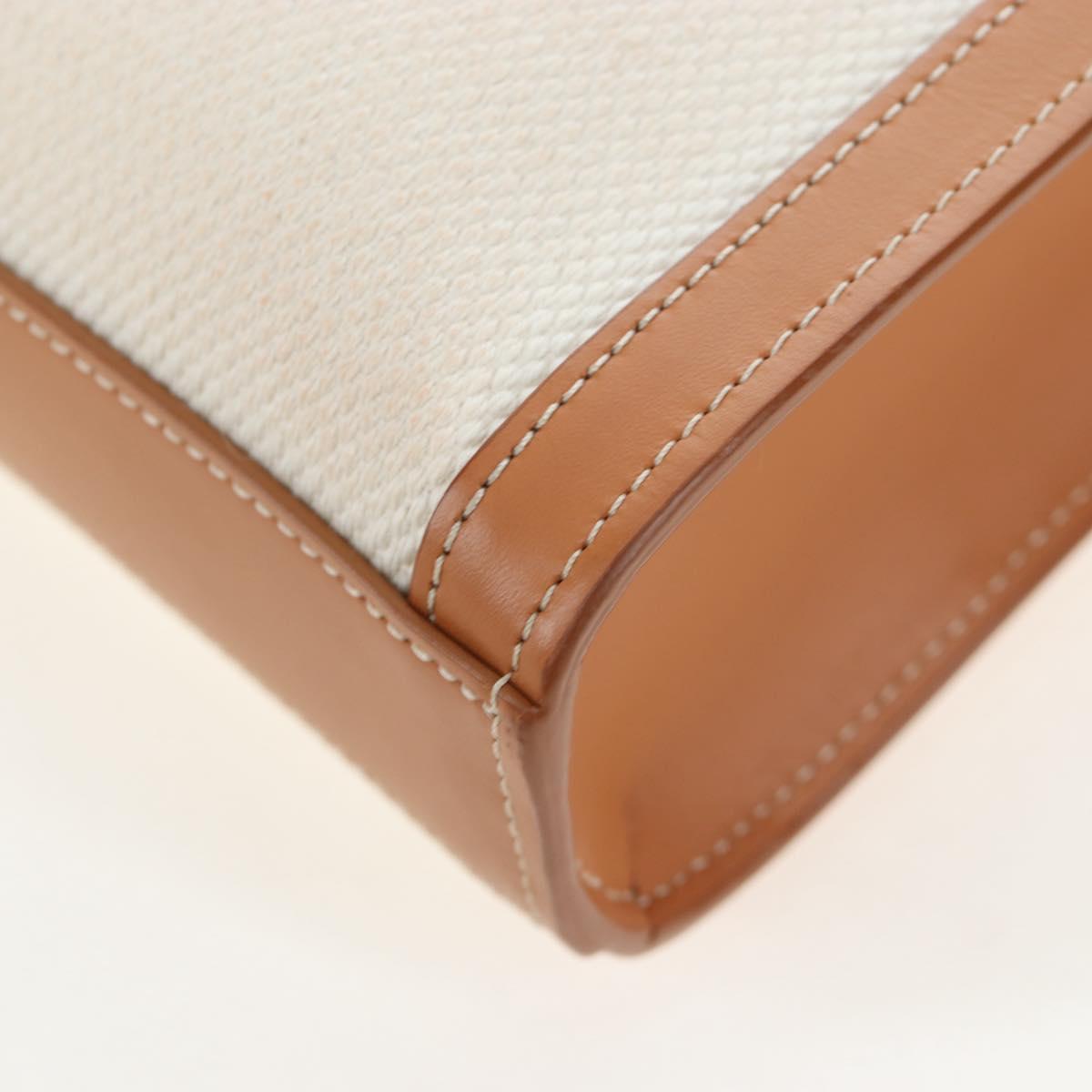 CELINE Vertical Mini Hand Bag Canvas 2way Beige Auth 202496M