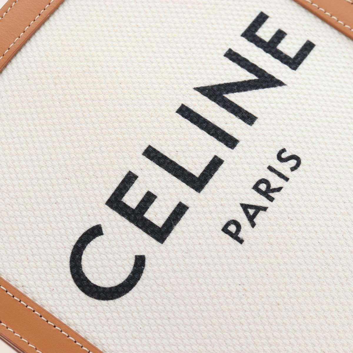 CELINE Vertical Mini Hand Bag Canvas 2way Beige Auth 202496M