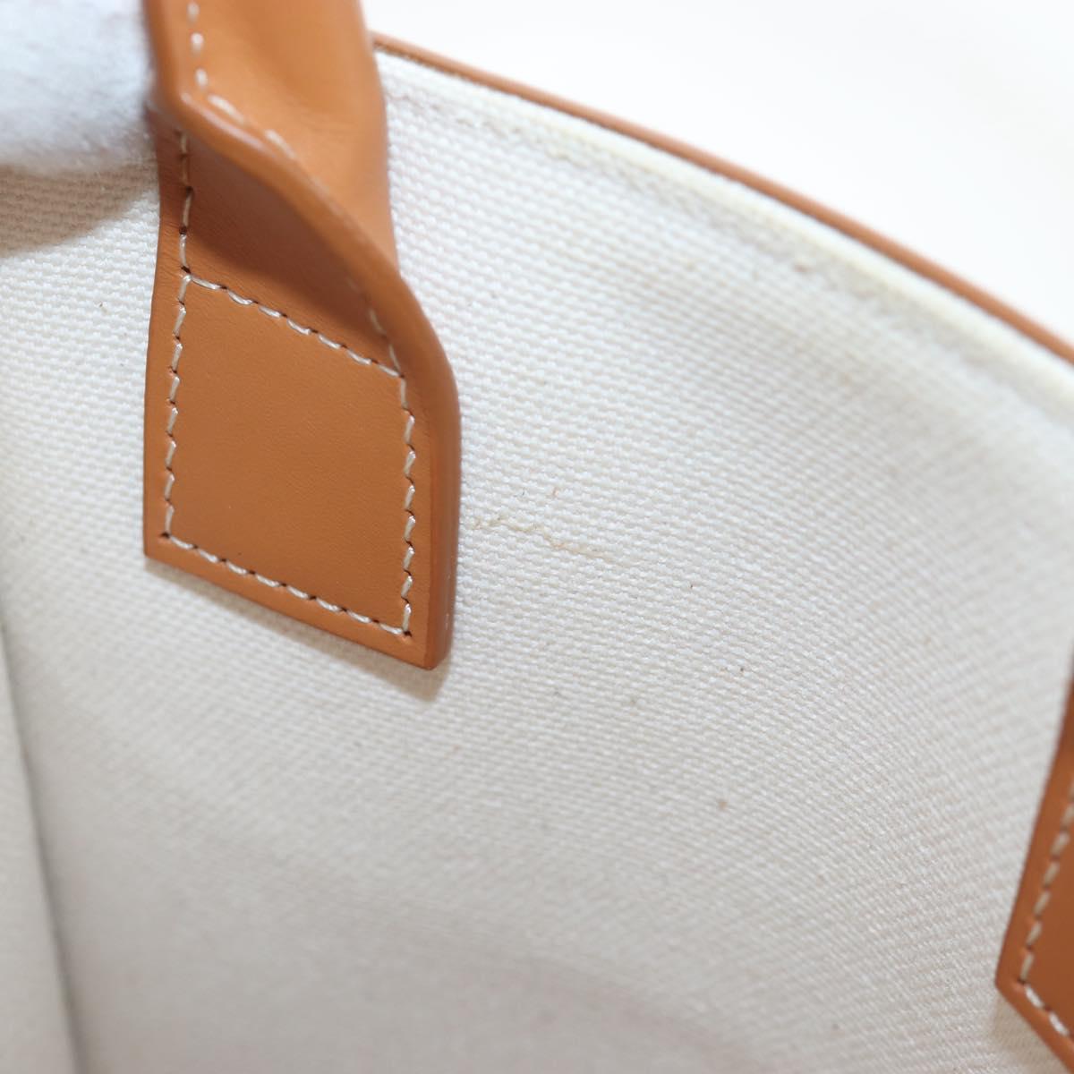 CELINE Vertical Mini Hand Bag Canvas 2way Beige Auth 202496M