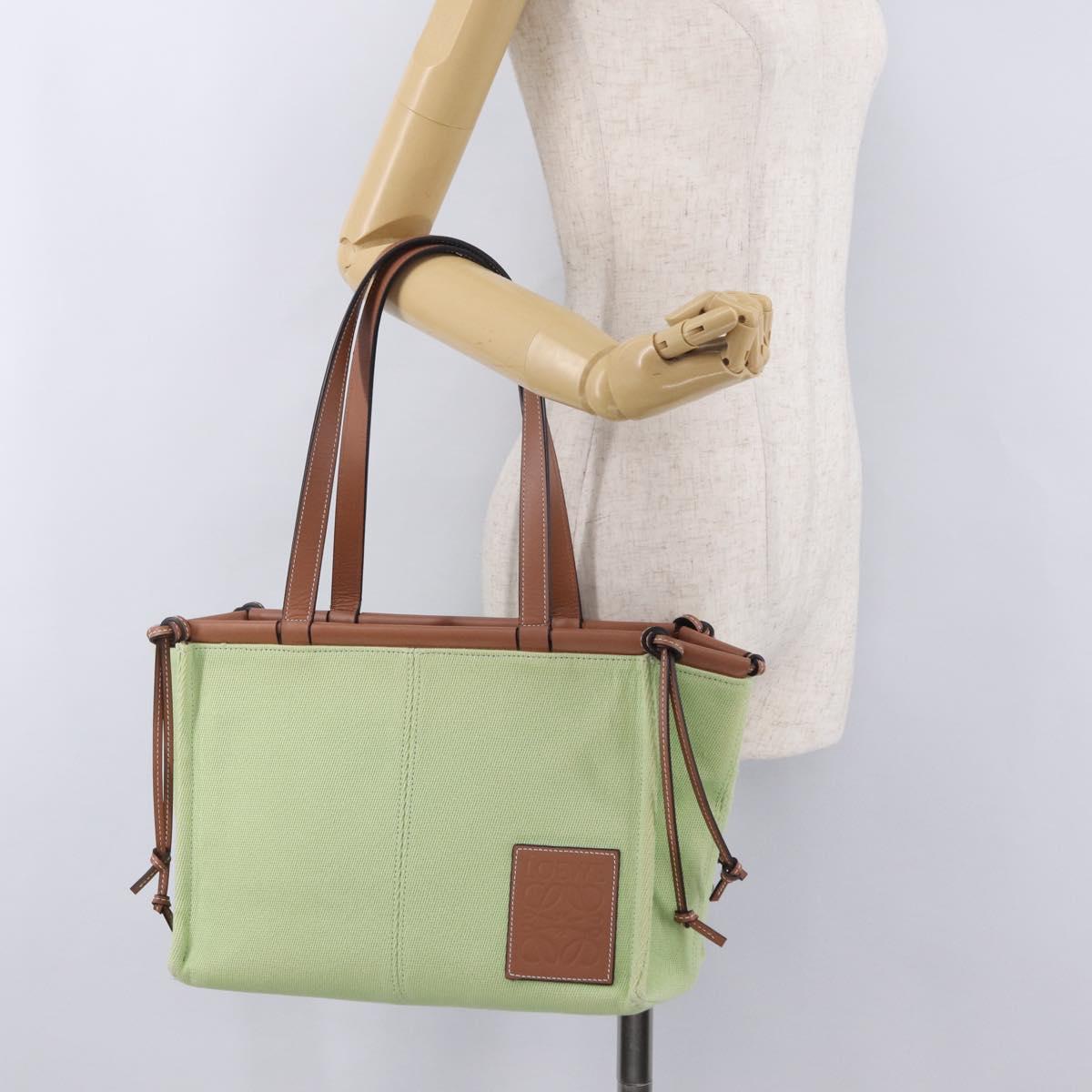 LOEWE Cushion Tote Bag Canvas Green Auth 202499A