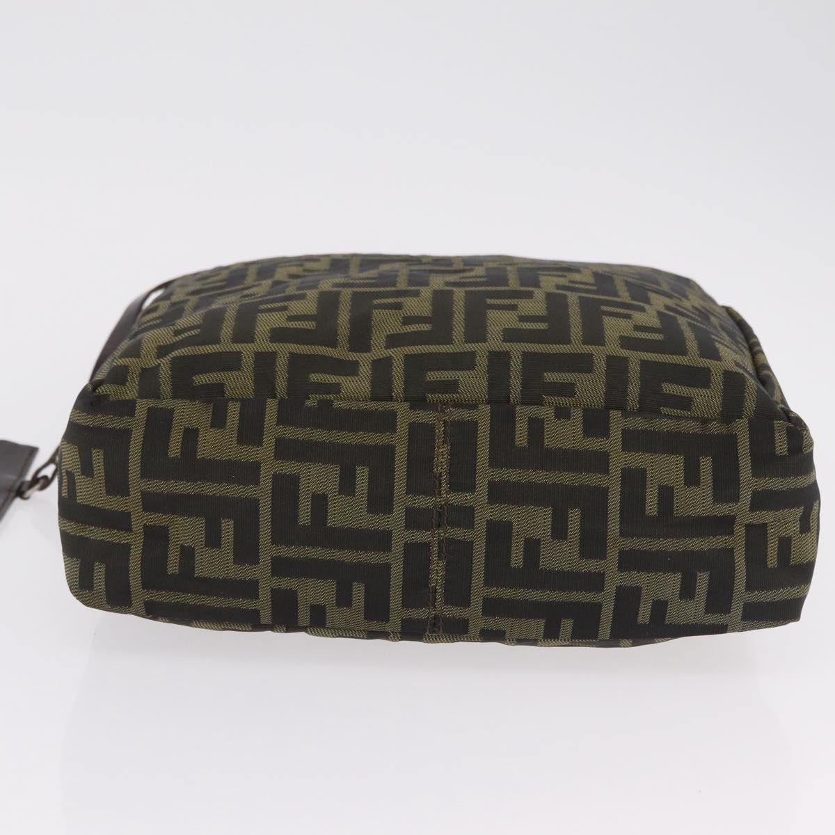 FENDI Zucca Canvas Hand Bag Black Brown Auth 202501