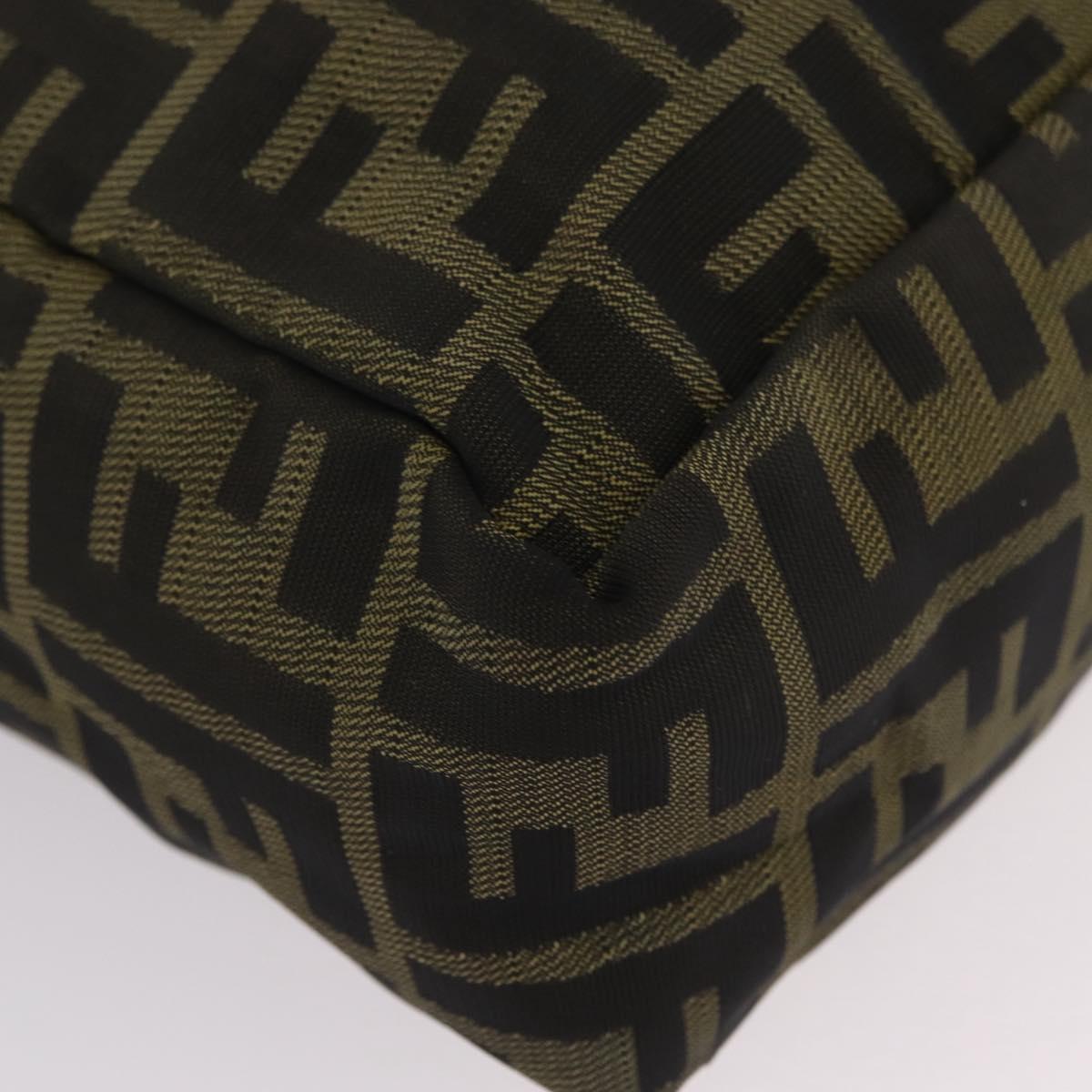 FENDI Zucca Canvas Hand Bag Black Brown Auth 202501