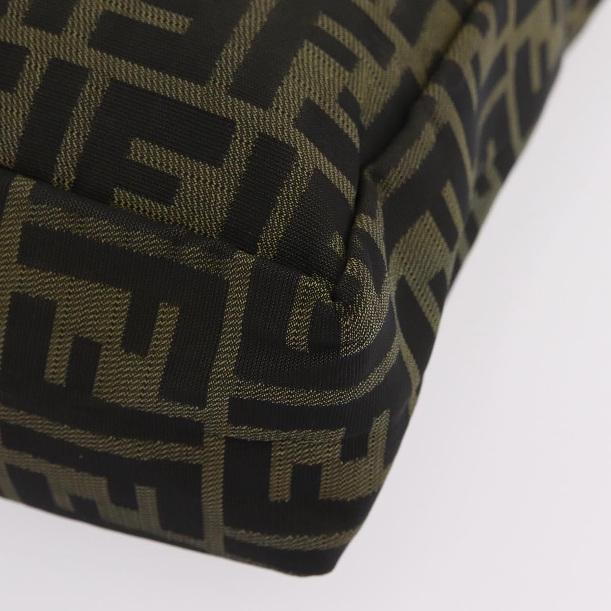FENDI Zucca Canvas Hand Bag Black Brown Auth 202501
