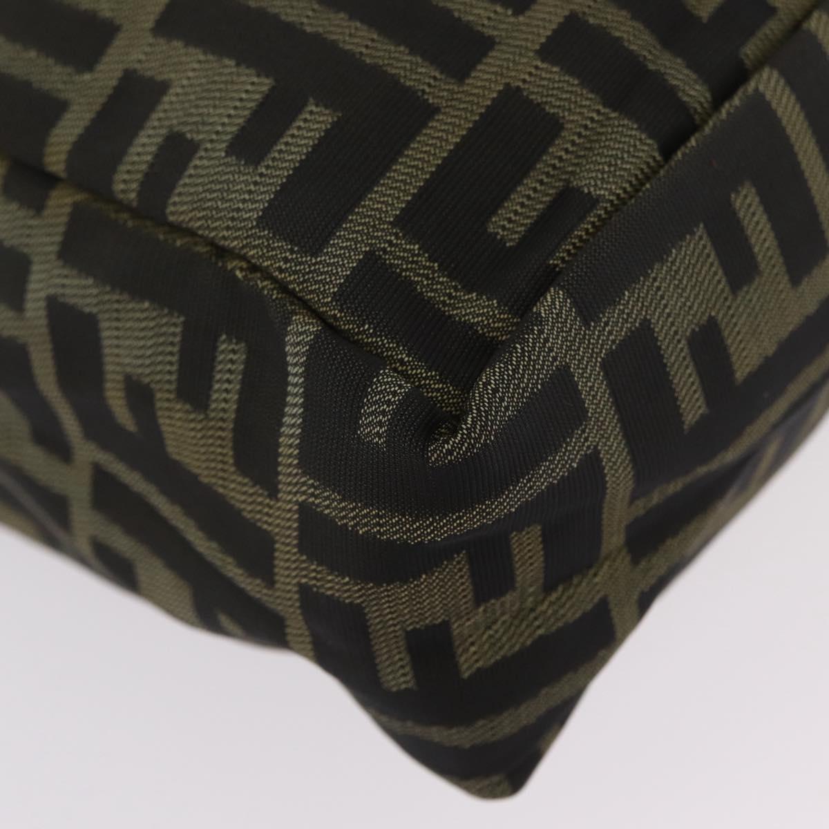 FENDI Zucca Canvas Hand Bag Black Brown Auth 202501