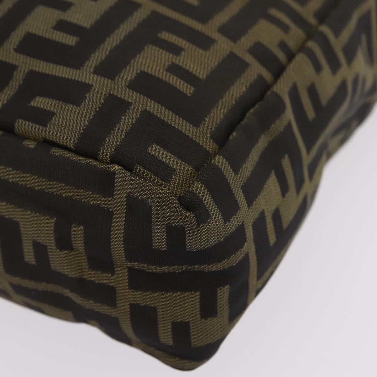 FENDI Zucca Canvas Hand Bag Black Brown Auth 202501