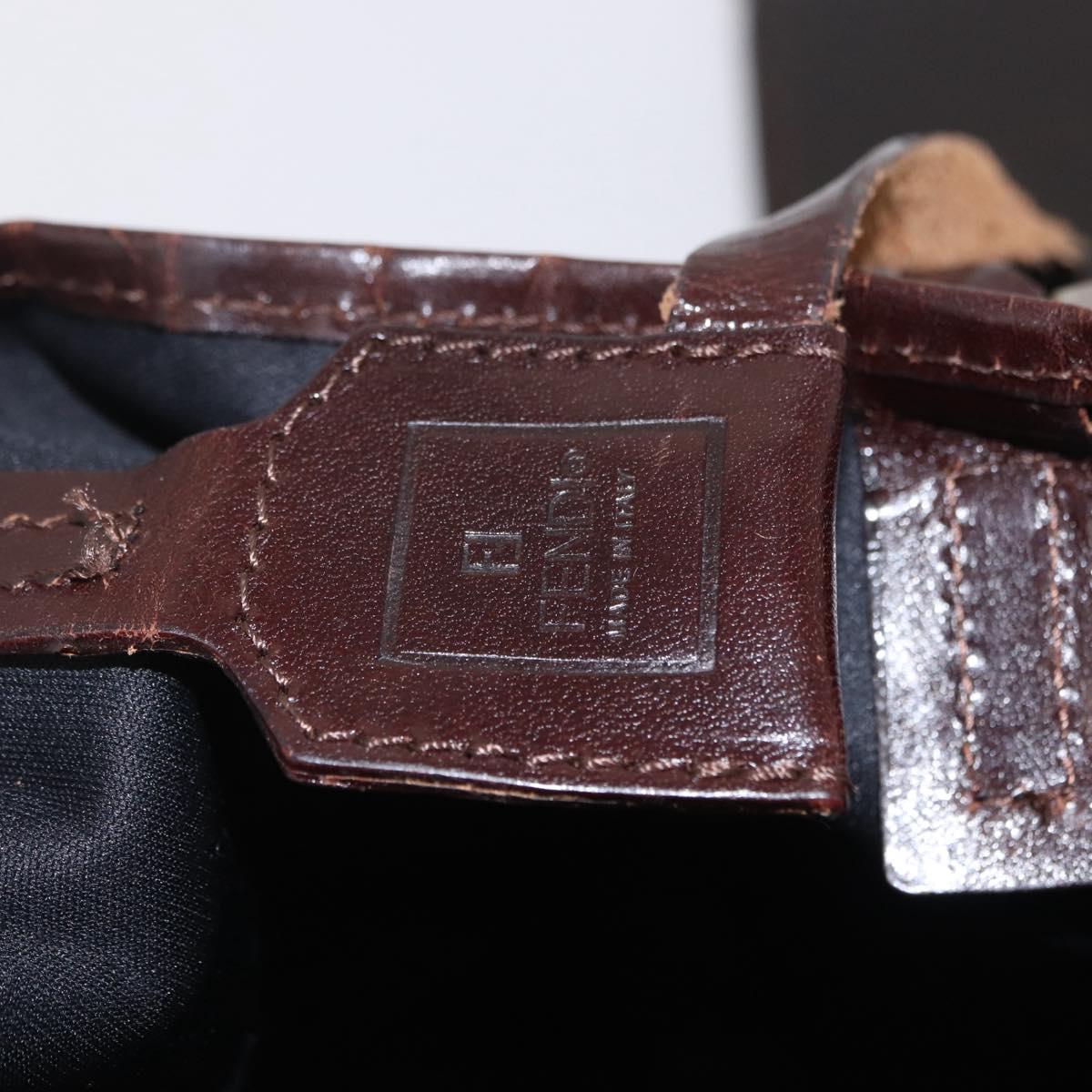 FENDI Zucca Canvas Hand Bag Black Brown Auth 202501