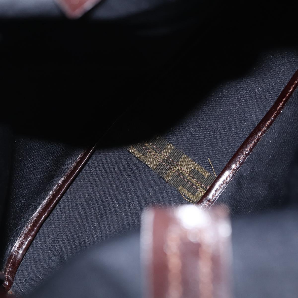 FENDI Zucca Canvas Hand Bag Black Brown Auth 202501