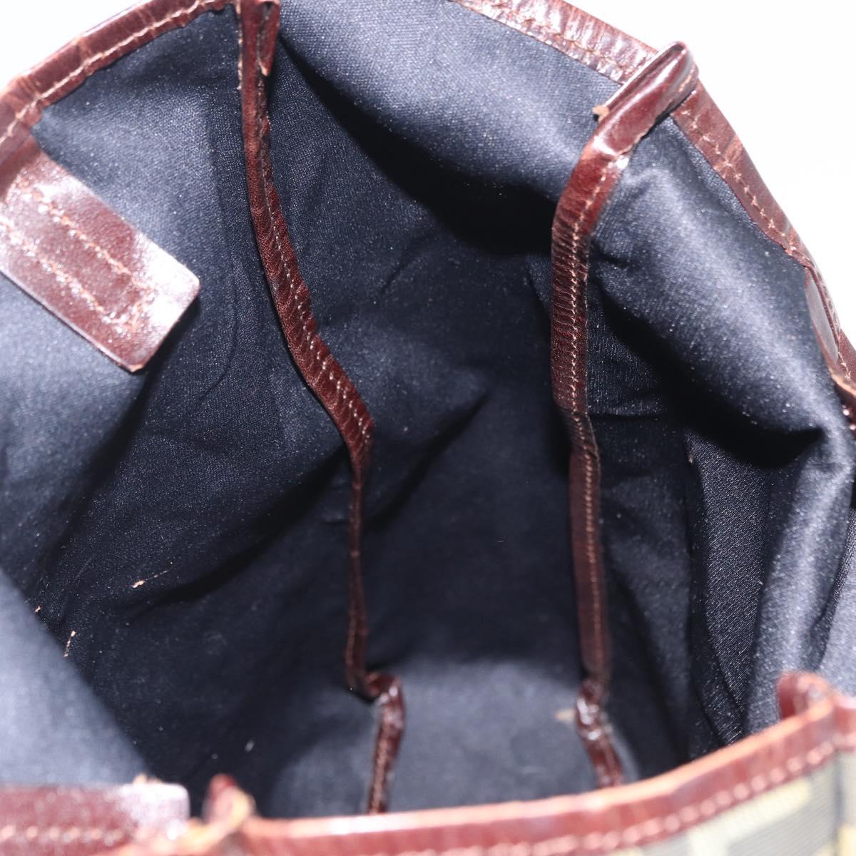 FENDI Zucca Canvas Hand Bag Black Brown Auth 202501