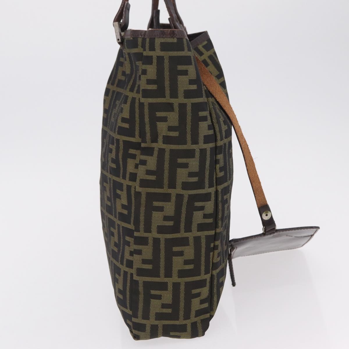FENDI Zucca Canvas Hand Bag Black Brown Auth 202501