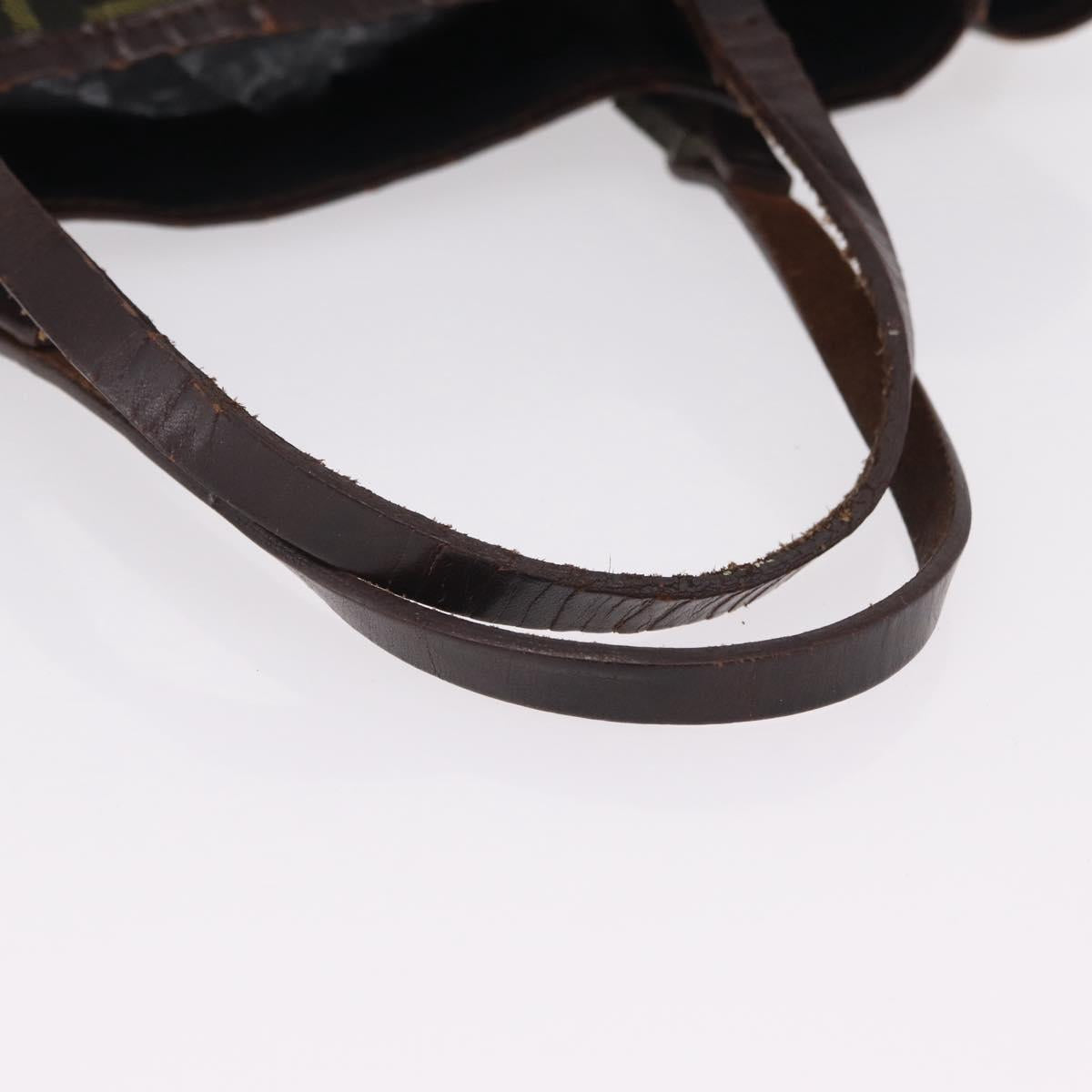 FENDI Zucca Canvas Hand Bag Black Brown Auth 202501