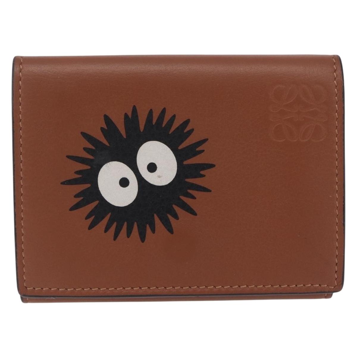 LOEWE LOEWE × Studio Ghibli Suswatari Wallet Leather Brown Silver Auth 202509M