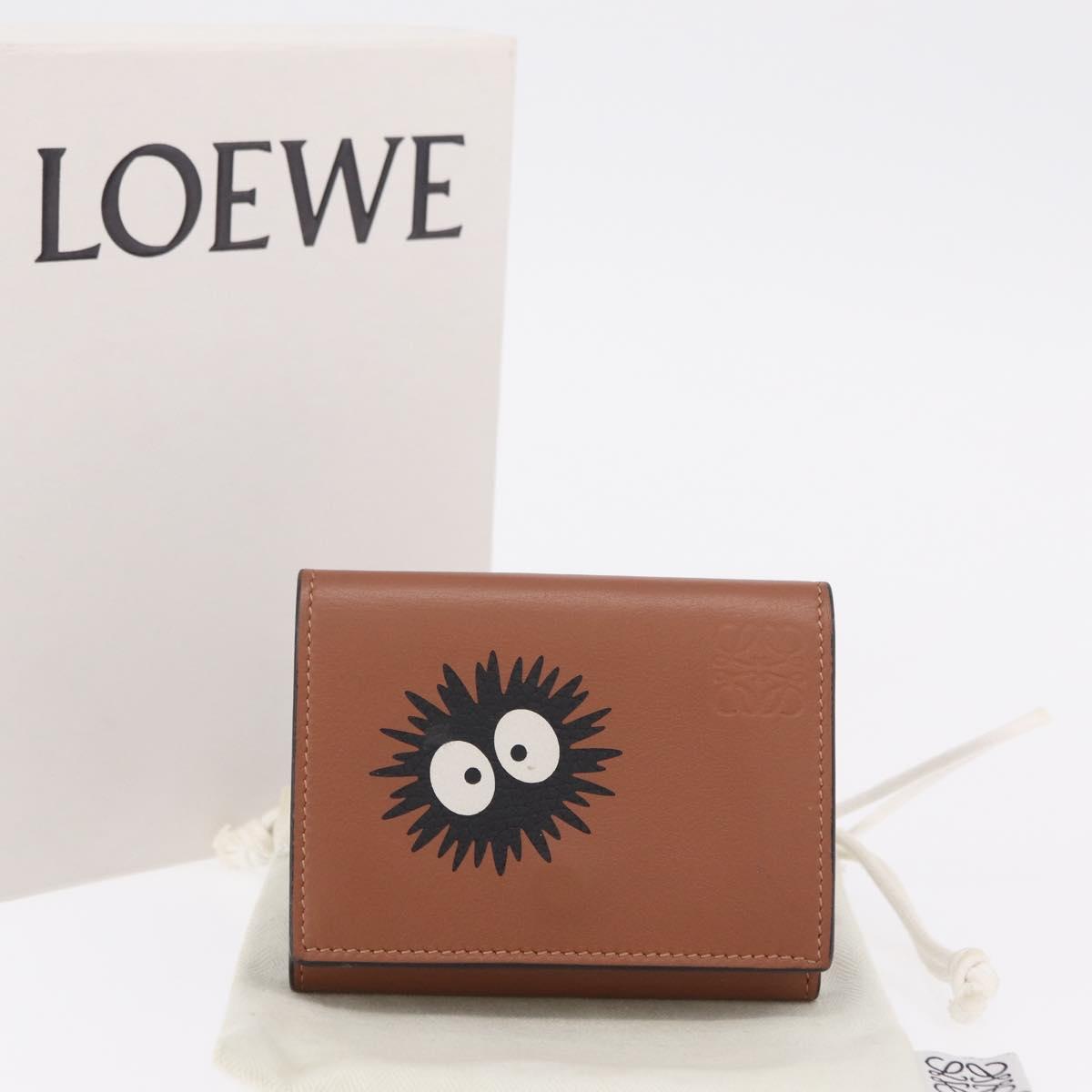 LOEWE LOEWE × Studio Ghibli Suswatari Wallet Leather Brown Silver Auth 202509M