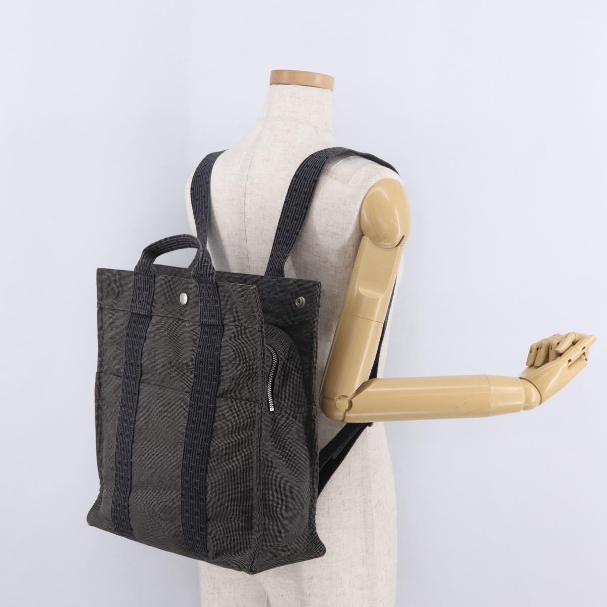 HERMES Her Line A Dos MM Backpack Canvas Gray Silver Auth 202511