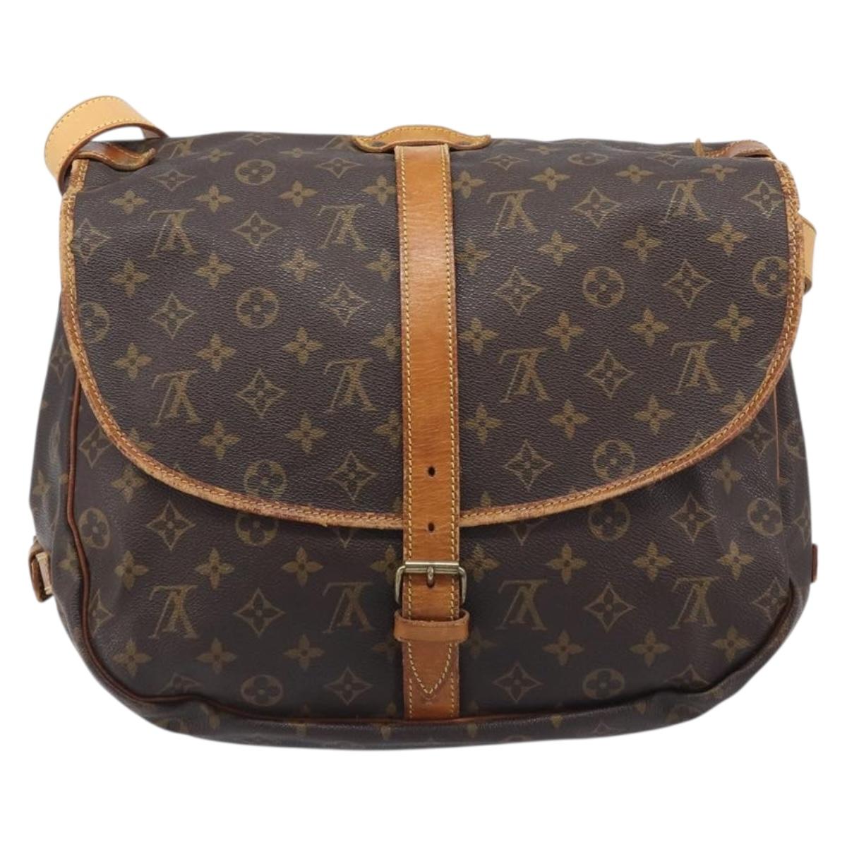 LOUIS VUITTON Monogram Saumur 35 Shoulder Bag M42254 LV Auth 202513