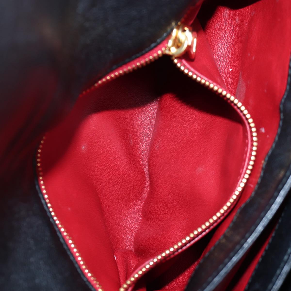 PRADA Chain Shoulder Bag Leather Black Gold Auth 202514M