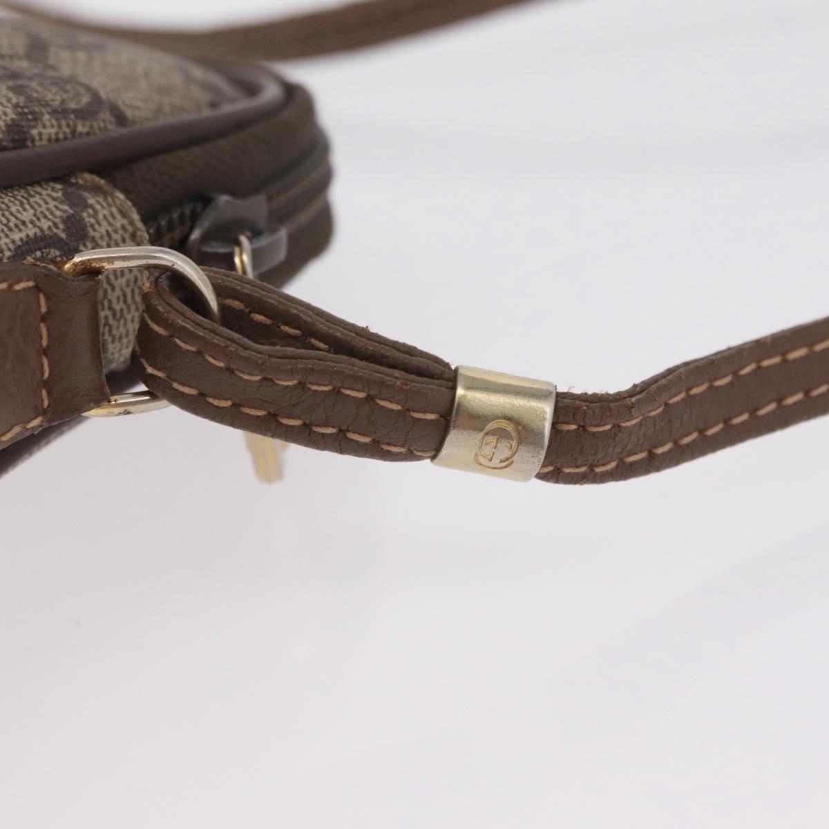 GUCCI GG Supreme Shoulder Bag PVC Beige Gold Auth 202517