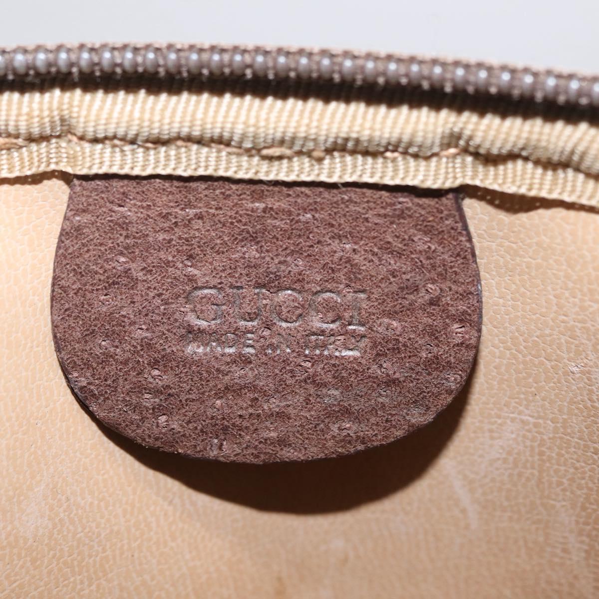 GUCCI GG Supreme Shoulder Bag PVC Beige Gold Auth 202517