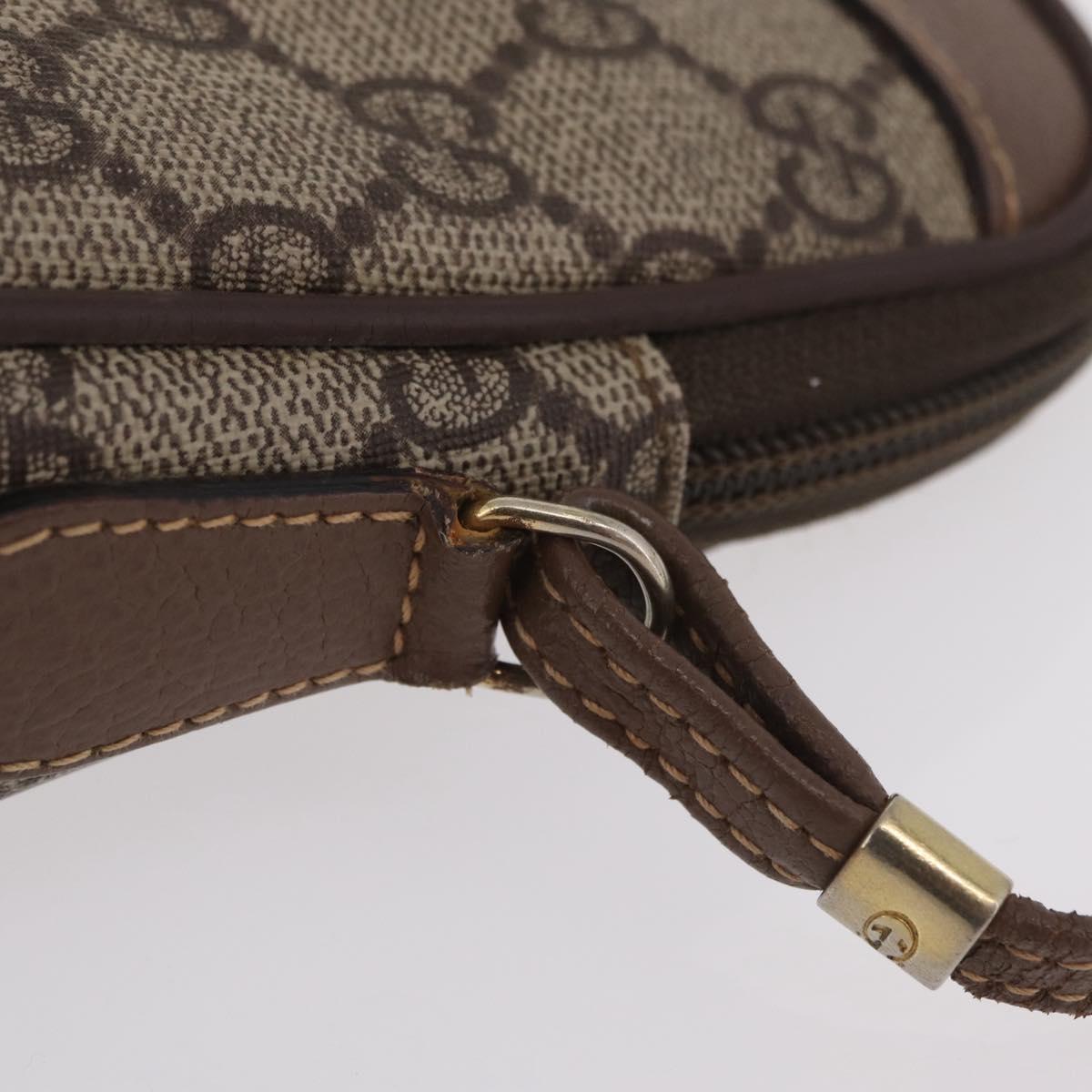 GUCCI GG Supreme Shoulder Bag PVC Beige Gold Auth 202517