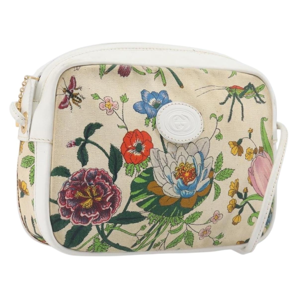 GUCCI Flora Shoulder Bag Canvas Multicolor Gold 007 113 0068 Auth 202519