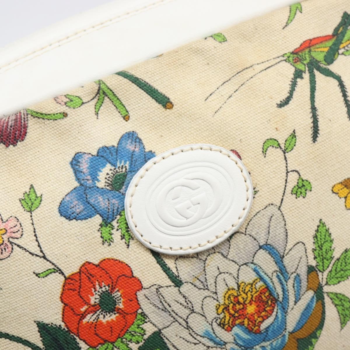 GUCCI Flora Shoulder Bag Canvas Multicolor Gold 007 113 0068 Auth 202519