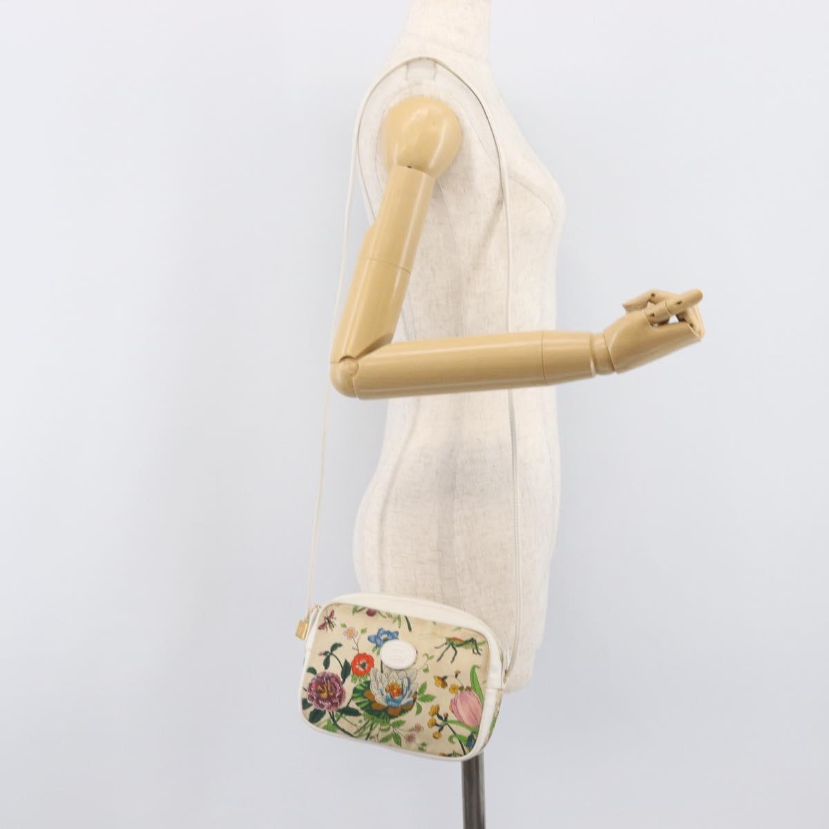 GUCCI Flora Shoulder Bag Canvas Multicolor Gold 007 113 0068 Auth 202519