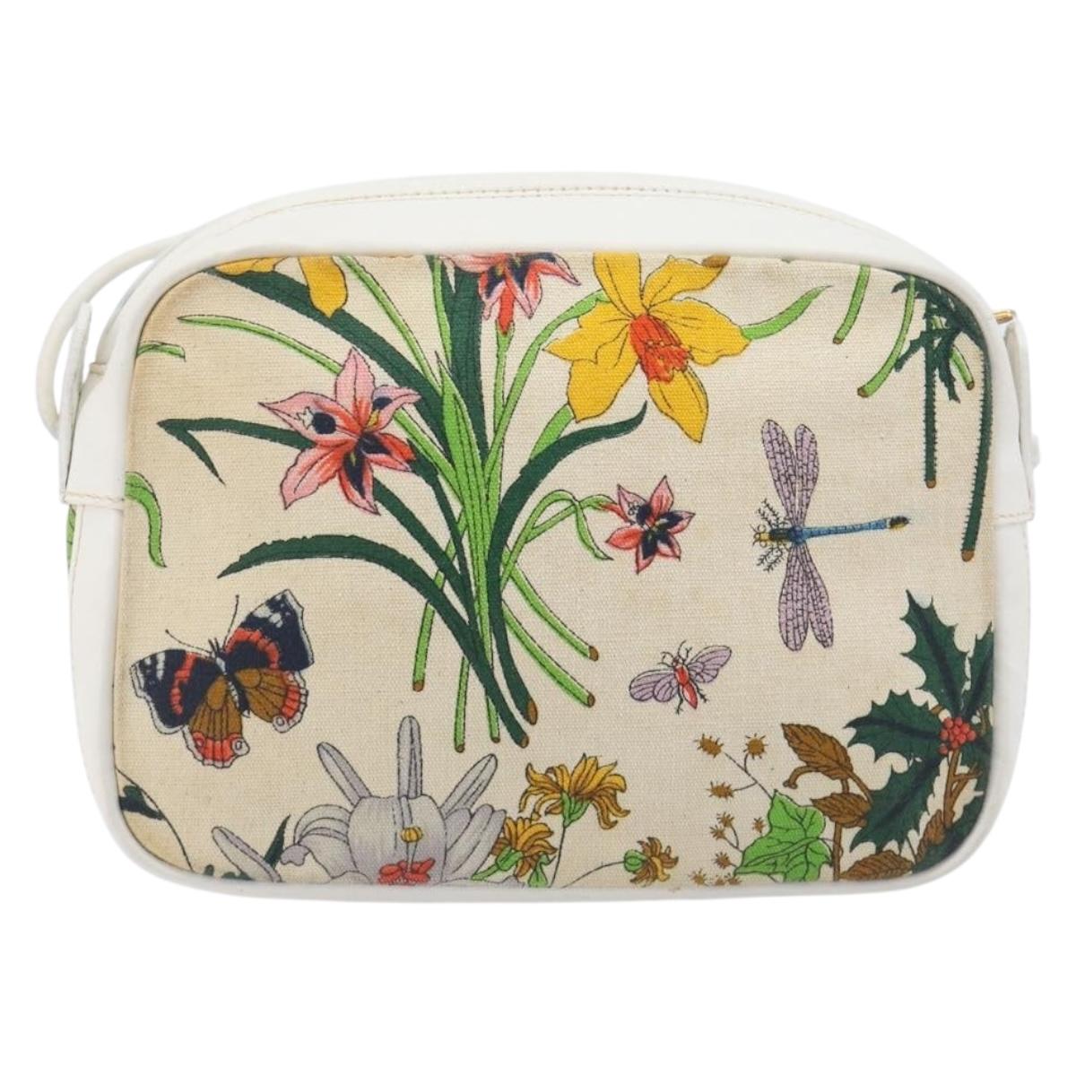 GUCCI Flora Shoulder Bag Canvas Multicolor Gold 007 113 0068 Auth 202519
