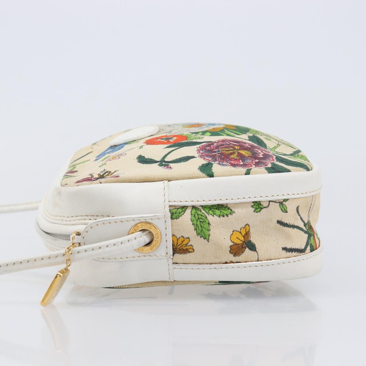 GUCCI Flora Shoulder Bag Canvas Multicolor Gold 007 113 0068 Auth 202519