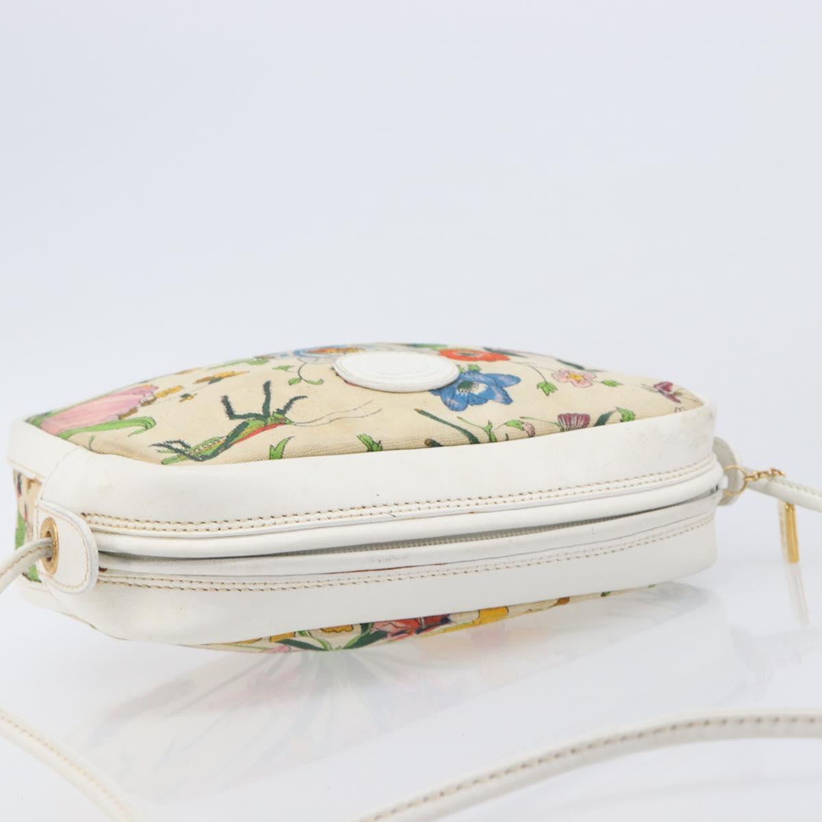 GUCCI Flora Shoulder Bag Canvas Multicolor Gold 007 113 0068 Auth 202519