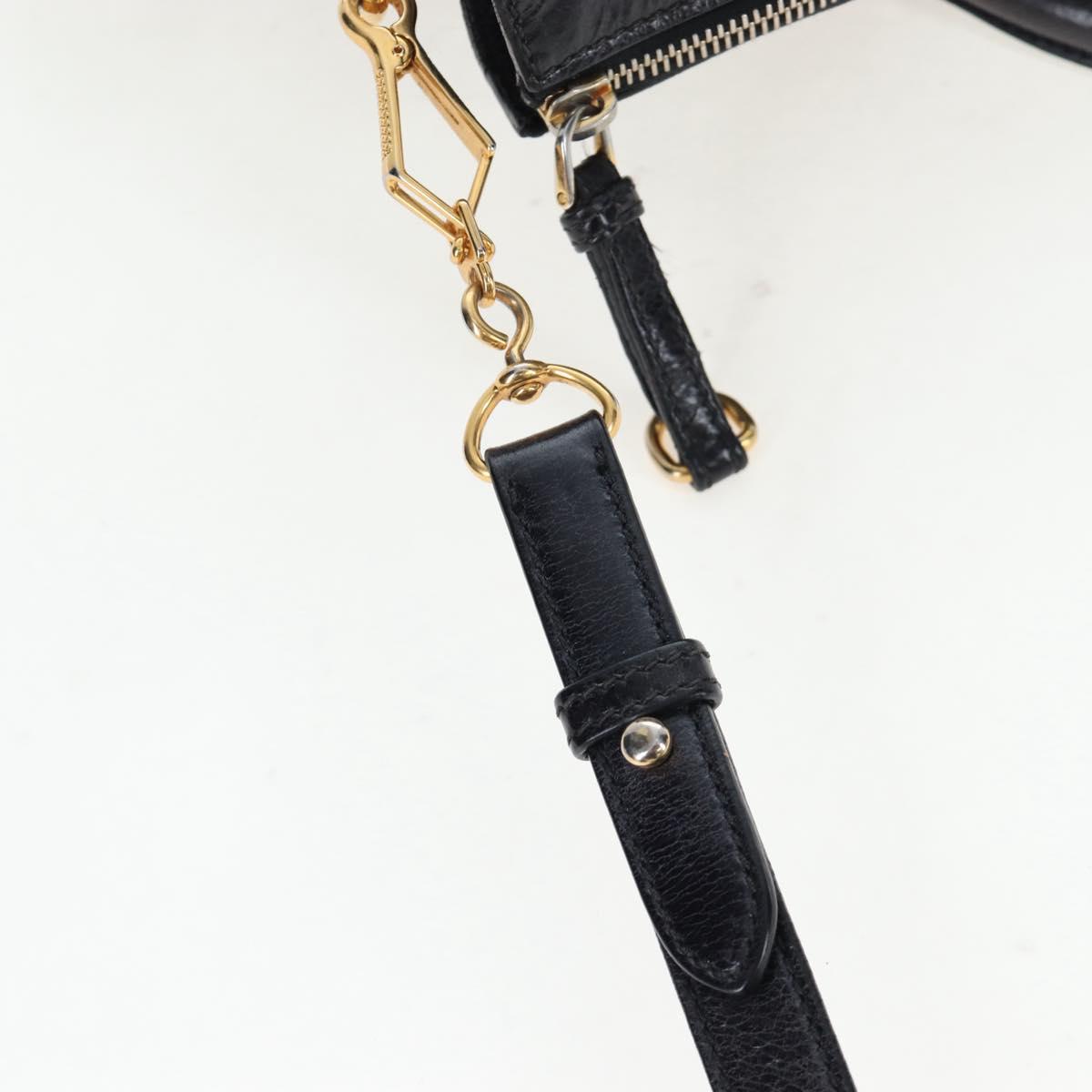Miu Miu Hand Bag Vitellolux 2way Black Gold Auth 202521M