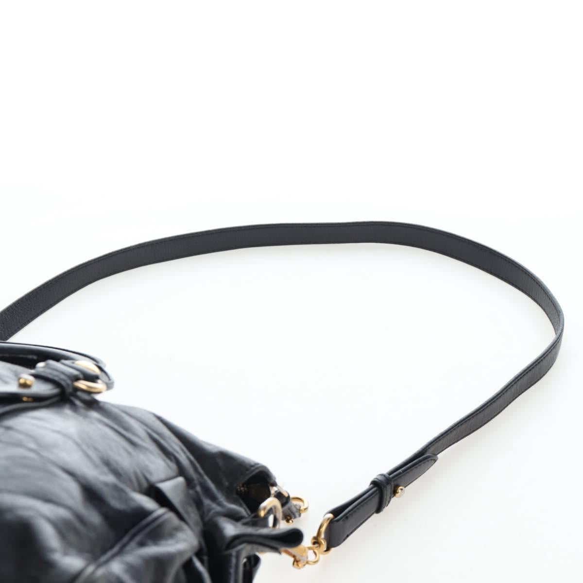 Miu Miu Hand Bag Vitellolux 2way Black Gold Auth 202521M