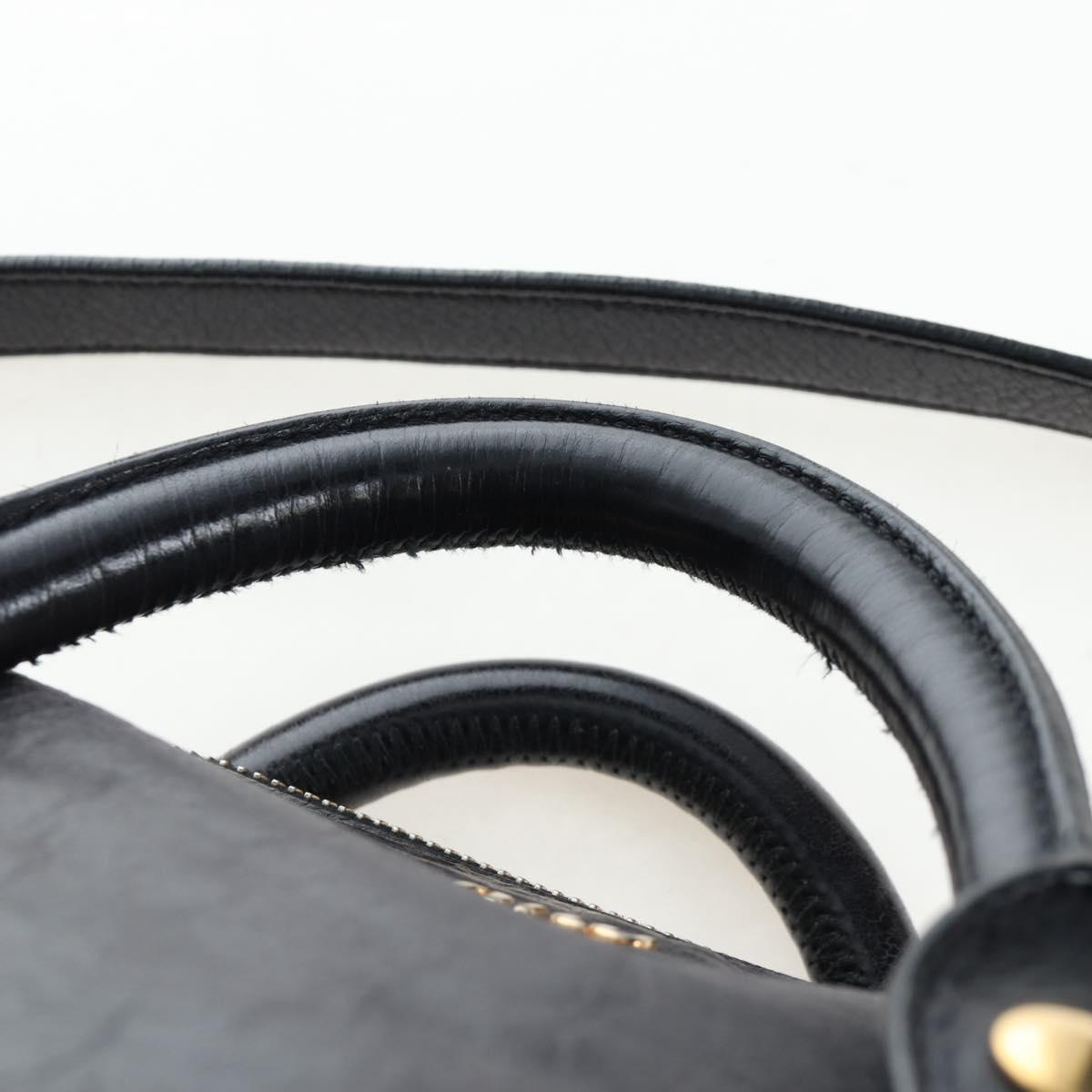 Miu Miu Hand Bag Vitellolux 2way Black Gold Auth 202521M