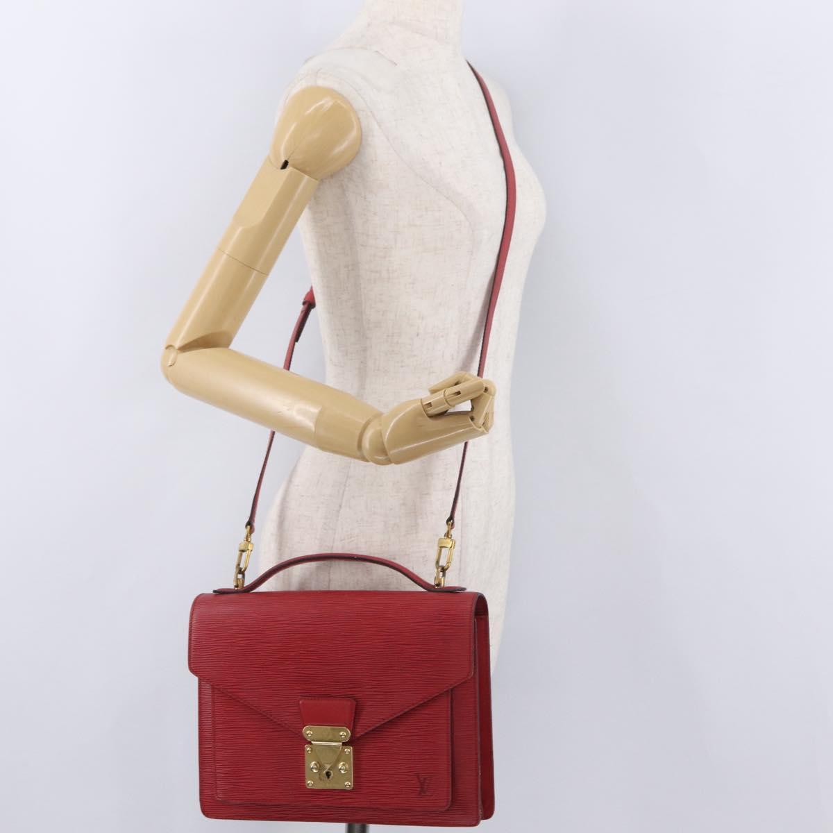 LOUIS VUITTON Epi Monceau 28 Hand Bag Red M40783 LV Auth 202522