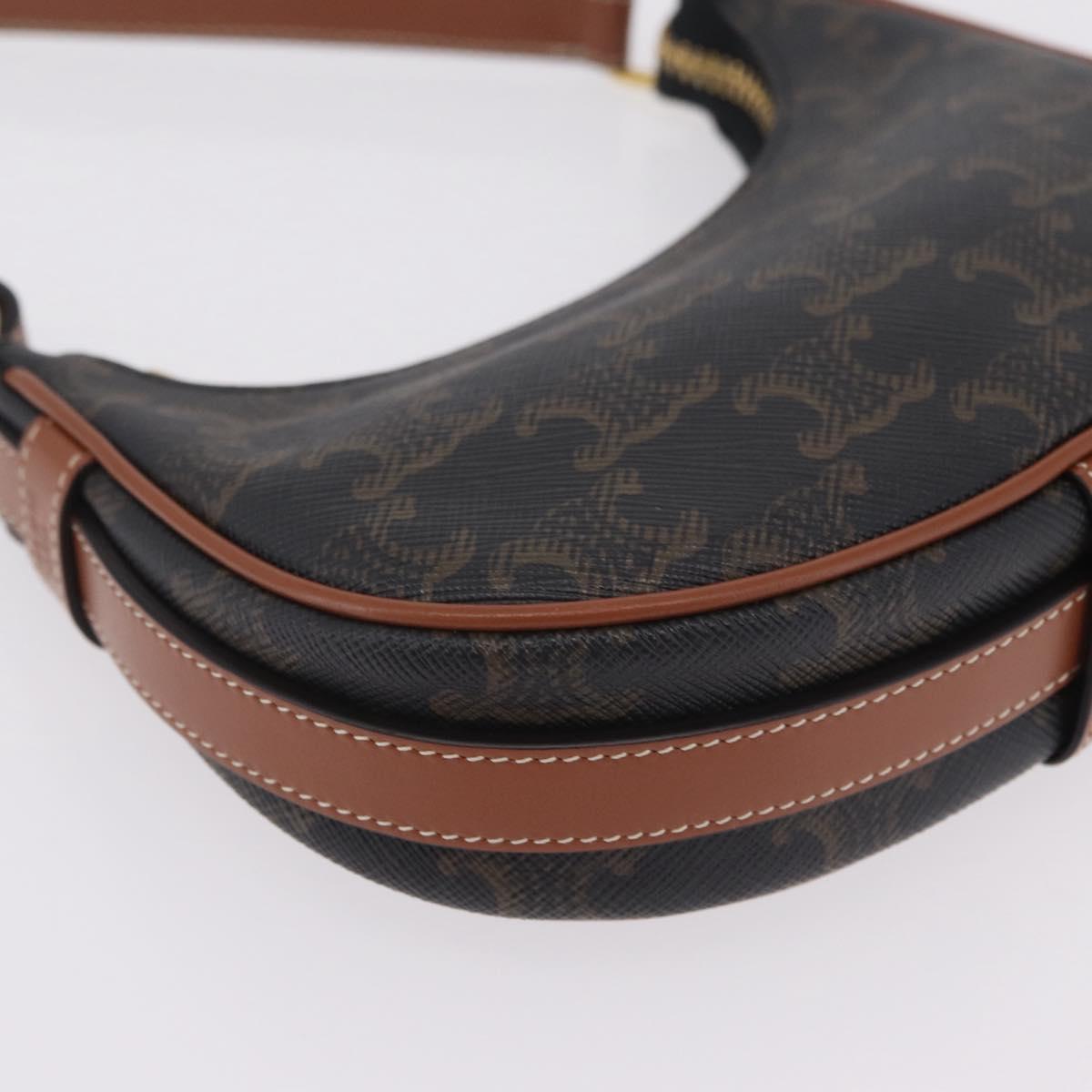 CELINE Triomphe Mini Ava Pouch PVC Black Gold Auth 202524M