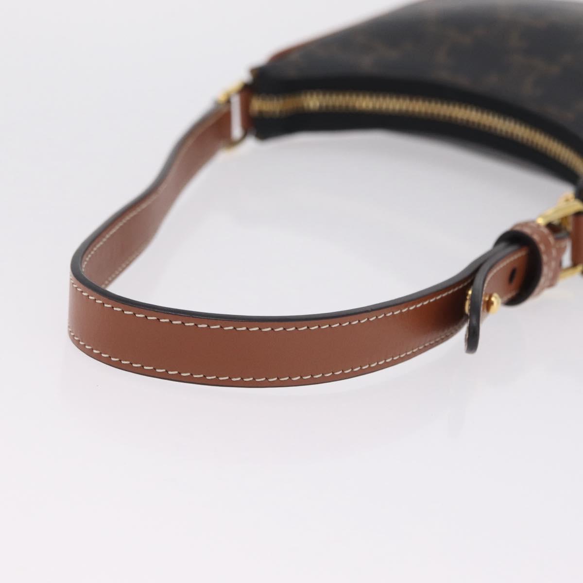 CELINE Triomphe Mini Ava Pouch PVC Black Gold Auth 202524M