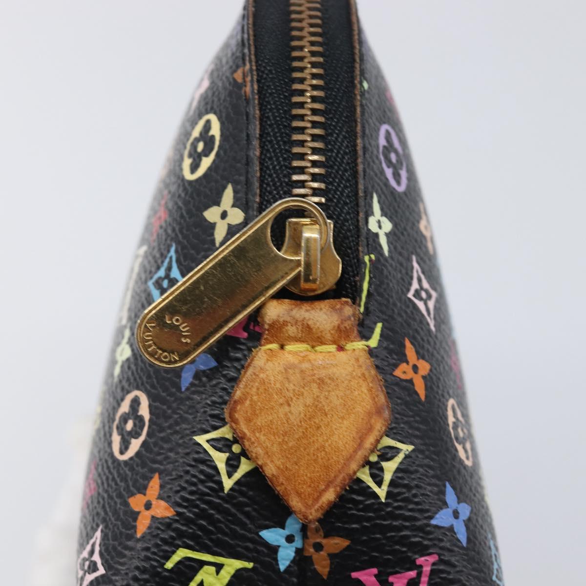 LOUIS VUITTON Monogram Multicolor Pochette Pouch Black M47355 LV Auth 202530