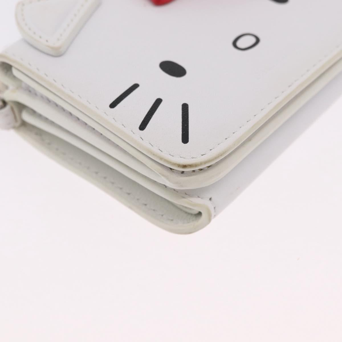 Balenciaga Chain Shoulder Compact Wallet Leather 2way White 623241 Auth 202531M