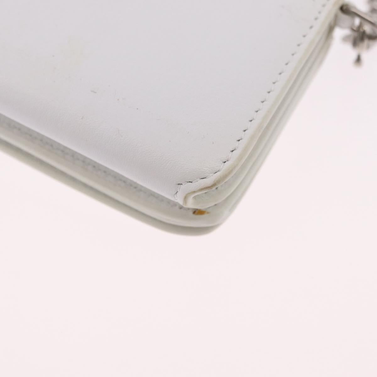 Balenciaga Chain Shoulder Compact Wallet Leather 2way White 623241 Auth 202531M