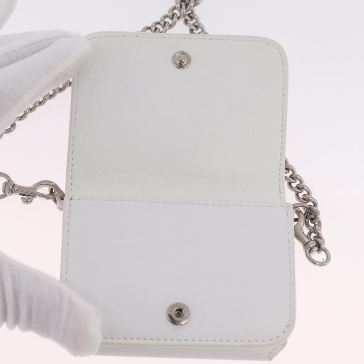 Balenciaga Chain Shoulder Compact Wallet Leather 2way White 623241 Auth 202531M