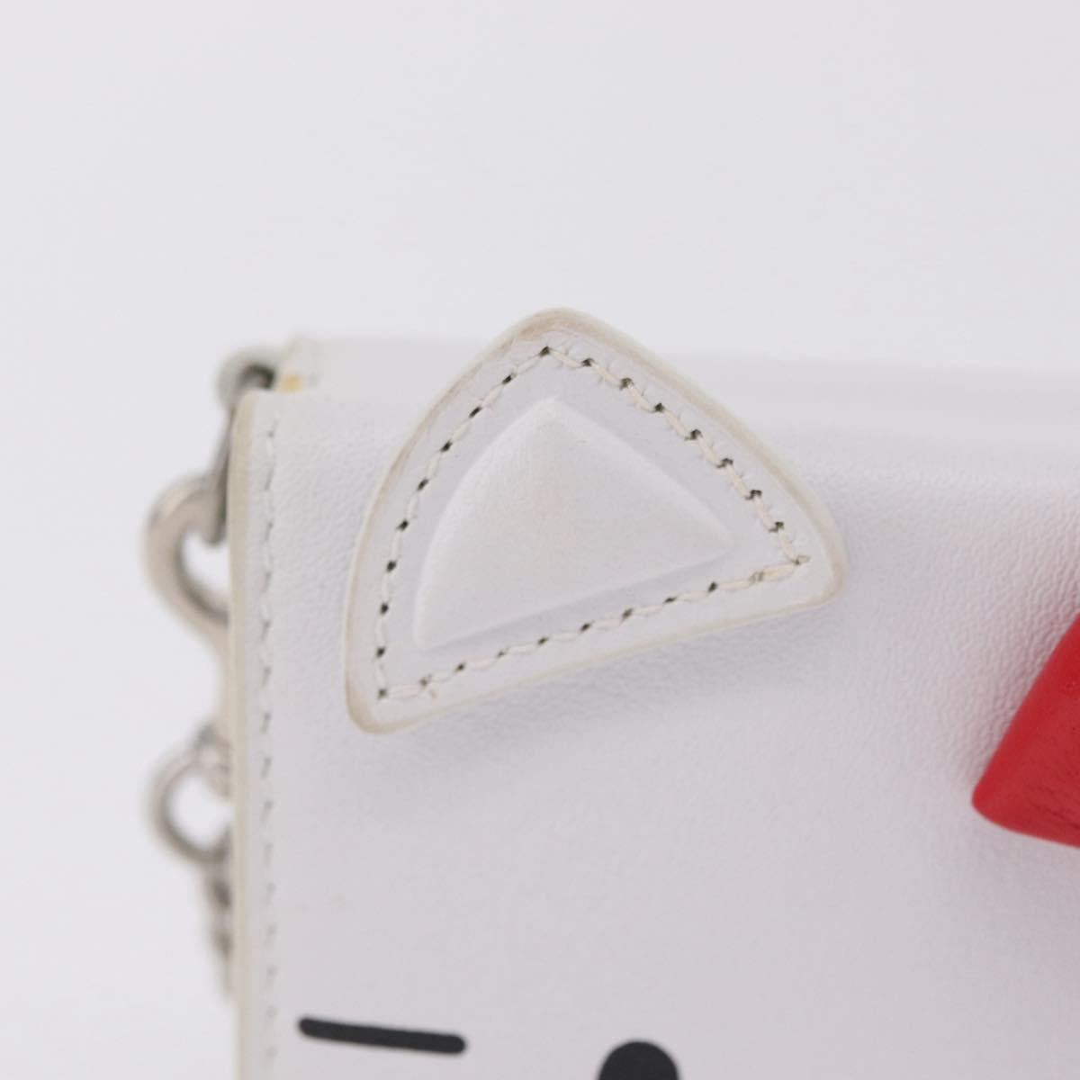 Balenciaga Chain Shoulder Compact Wallet Leather 2way White 623241 Auth 202531M